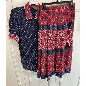 Vintage Lucia Lukken Broomsticks Skirt & Top Set Size Small  Cottagecore Prairie